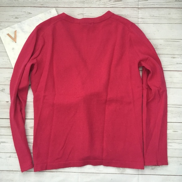 lauren hansen womens m hot pink cardigan sweater 1 - Picture 2 of 3